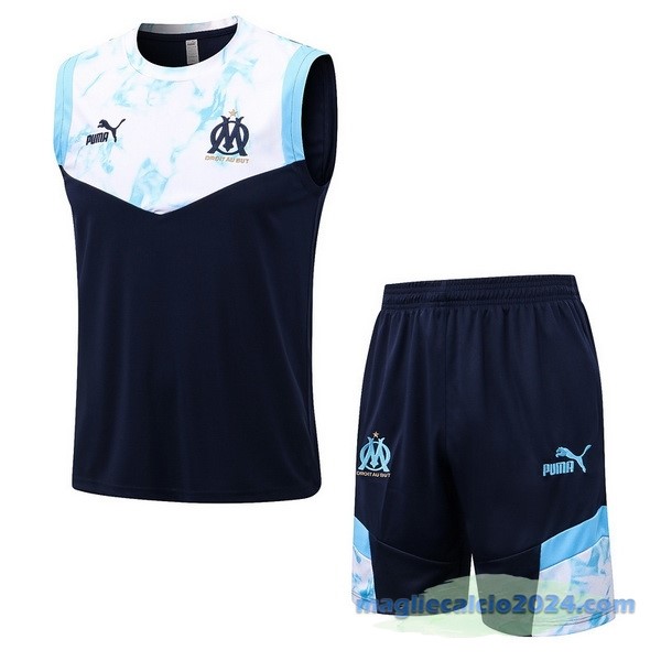 Formazione Senza Maniche Set Completo Marsella 2022 2023 Azul Bianco Poco Prezzo