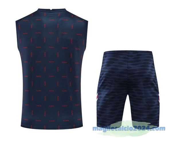 Formazione Senza Maniche Set Completo Paris Saint Germain 2022 2023 Azul Navy Poco Prezzo