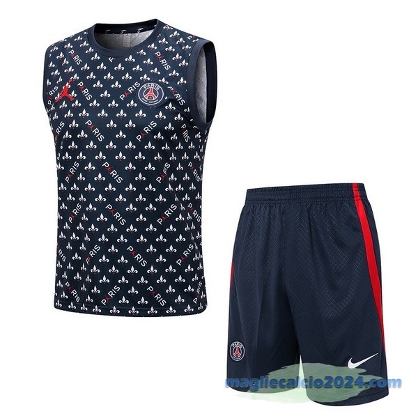 Formazione Senza Maniche Set Completo Paris Saint Germain 2022 2023 Azul Poco Prezzo