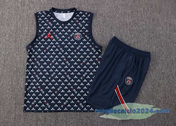 Formazione Senza Maniche Set Completo Paris Saint Germain 2022 2023 Azul Poco Prezzo