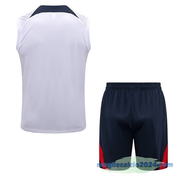 Formazione Senza Maniche Set Completo Paris Saint Germain 2022 2023 Bianco Azul Poco Prezzo