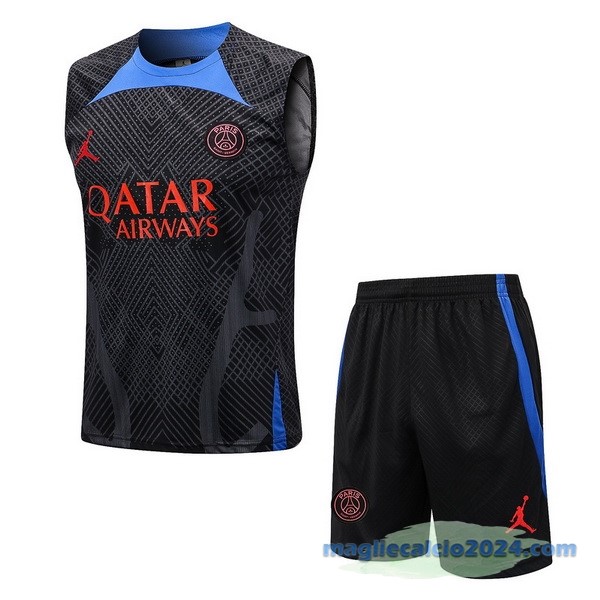 Formazione Senza Maniche Set Completo Paris Saint Germain 2022 2023 Nero I Azul Rosso Poco Prezzo