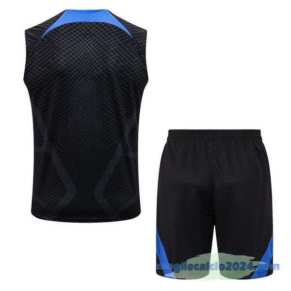 Formazione Senza Maniche Set Completo Paris Saint Germain 2022 2023 Nero I Azul Rosso Poco Prezzo