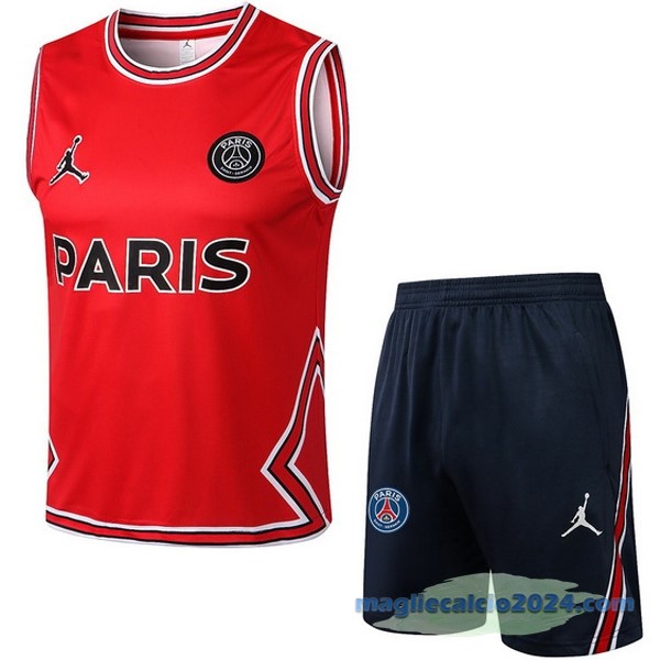 Formazione Senza Maniche Set Completo Paris Saint Germain 2022 2023 Rosso Azul Poco Prezzo