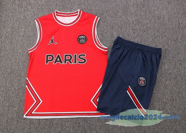 Formazione Senza Maniche Set Completo Paris Saint Germain 2022 2023 Rosso Azul Poco Prezzo