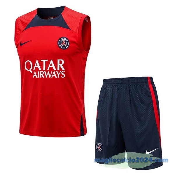 Formazione Senza Maniche Set Completo Paris Saint Germain 2022 2023 Rosso I Azul Poco Prezzo