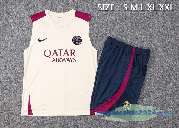 Formazione Senza Maniche Set Completo Paris Saint Germain 2023 2024 Giallo I Azul Poco Prezzo