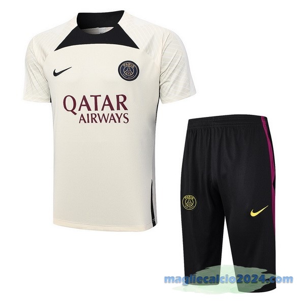 Formazione Senza Maniche Set Completo Paris Saint Germain 2023 2024 Giallo Nero Poco Prezzo