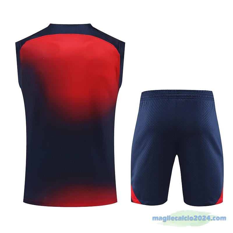 Formazione Senza Maniche Set Completo Paris Saint Germain 2023 2024 Rosso Azul Poco Prezzo