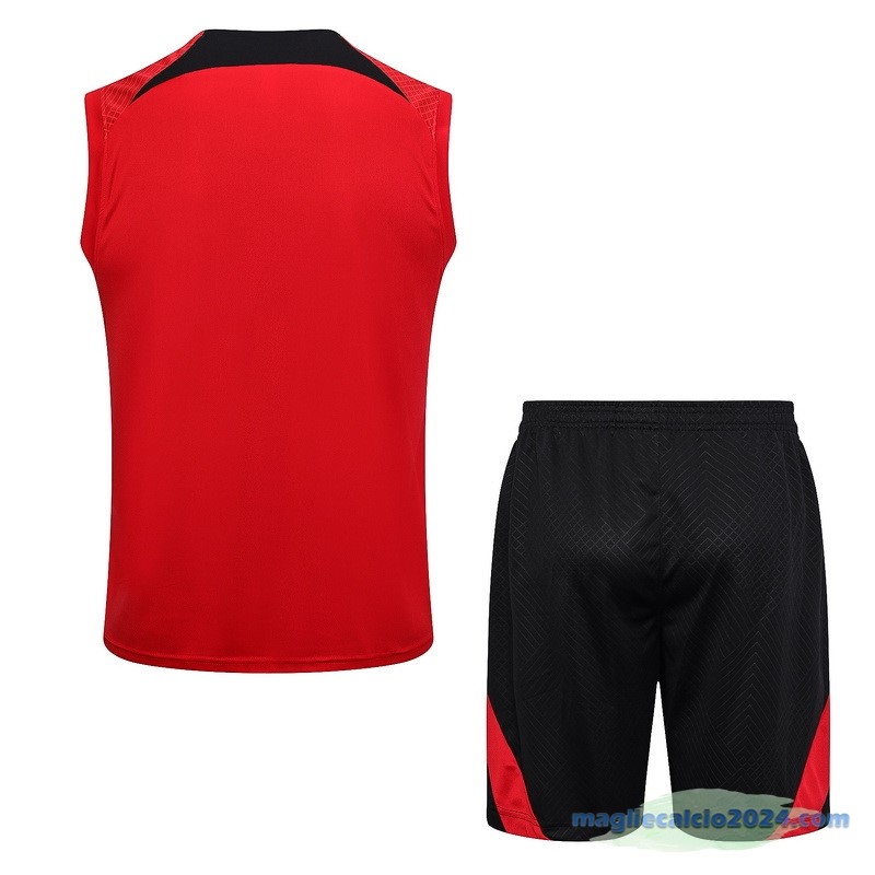 Formazione Senza Maniche Set Completo Paris Saint Germain 2023 2024 Rosso I Nero Poco Prezzo