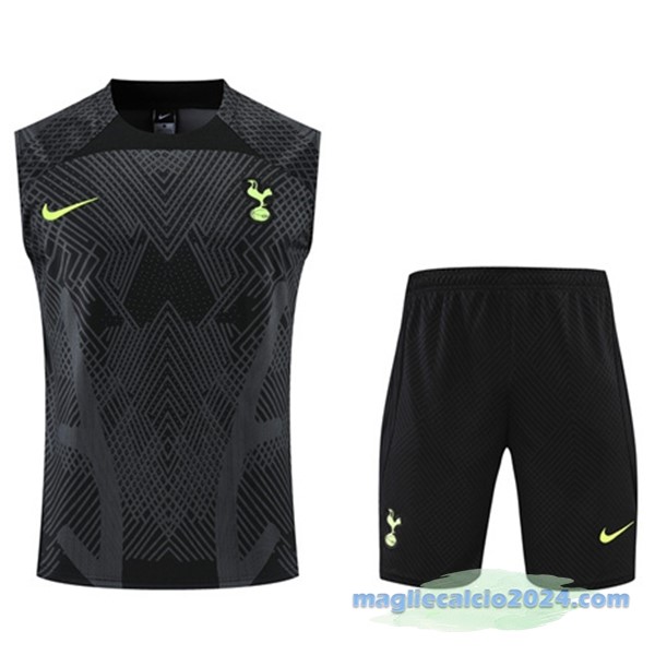 Formazione Senza Maniche Set Completo Tottenham Hotspur 2022 2023 Nero Poco Prezzo