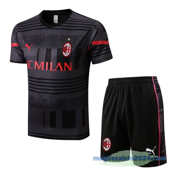 Formazione Set Completo AC Milan 2022 2023 Grigio Nero Poco Prezzo