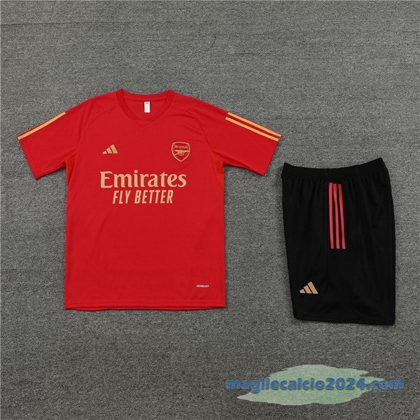 Formazione Set Completo Bambino Arsenal Bambino 2023 2024 Rosso Nero Poco Prezzo