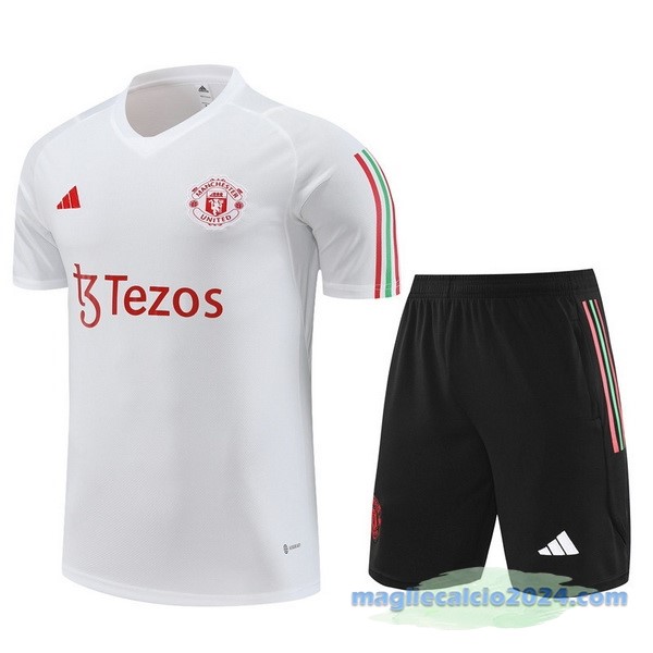 Formazione Set Completo Bambino Manchester United 2022 2023 Bianco Nero Poco Prezzo