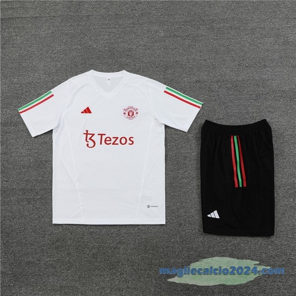 Formazione Set Completo Bambino Manchester United 2022 2023 Bianco Nero Poco Prezzo