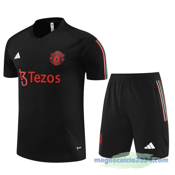 Formazione Set Completo Bambino Manchester United 2022 2023 Nero Rosso Poco Prezzo