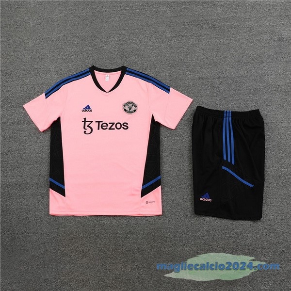 Formazione Set Completo Bambino Manchester United 2022 2023 Rosa II Nero Poco Prezzo