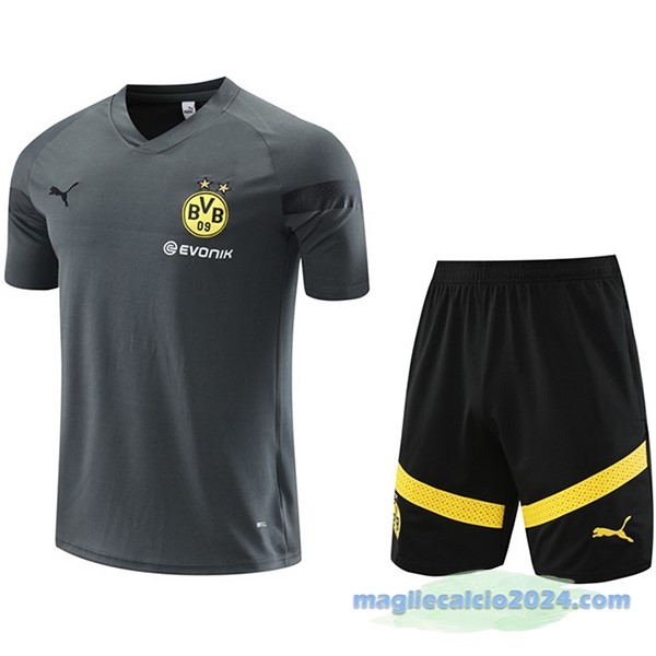 Formazione Set Completo Borussia Dortmund 2022 2023 Grigio II Nero Poco Prezzo