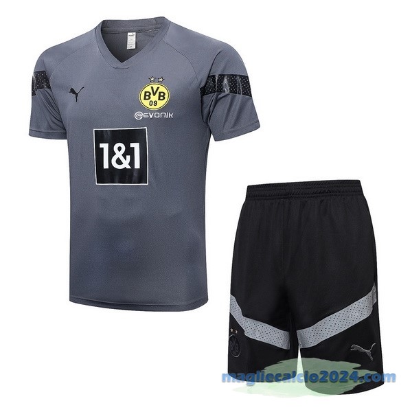 Formazione Set Completo Borussia Dortmund 2022 2023 Grigio I Nero Poco Prezzo