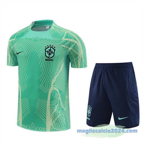 Formazione Set Completo Brasile 2022 Verde Azul Navy Poco Prezzo