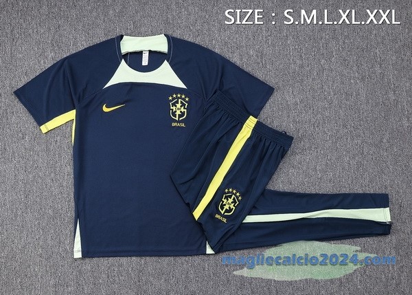 Formazione Set Completo Brasile 2023 Azul Navy I Verde Poco Prezzo