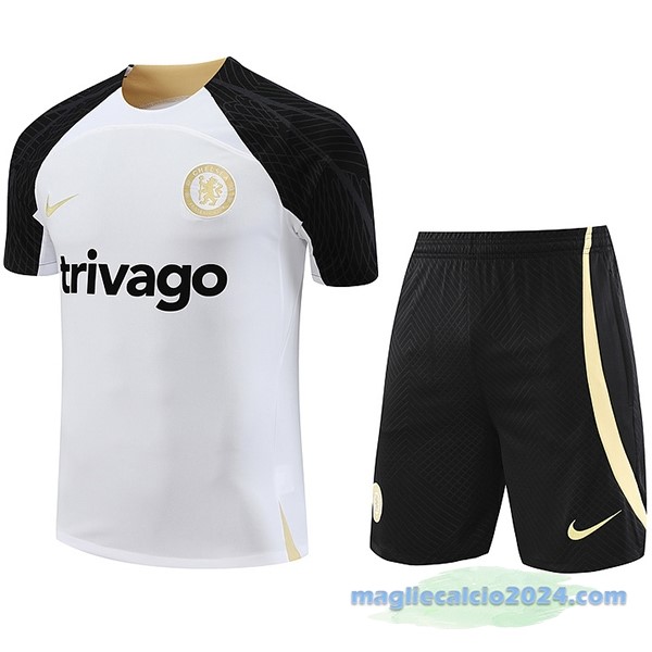Formazione Set Completo Chelsea 2023 2024 Bianco Nero Giallo Poco Prezzo