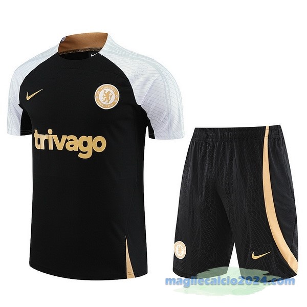 Formazione Set Completo Chelsea 2023 2024 Nero Bianco Poco Prezzo