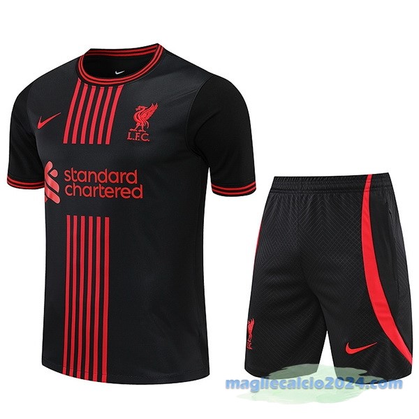 Formazione Set Completo Liverpool 2022 2023 Nero III Rosso Poco Prezzo