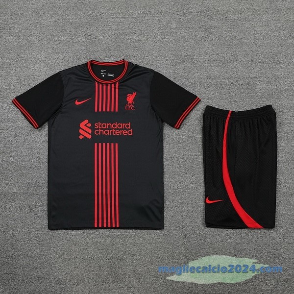 Formazione Set Completo Liverpool 2022 2023 Nero III Rosso Poco Prezzo