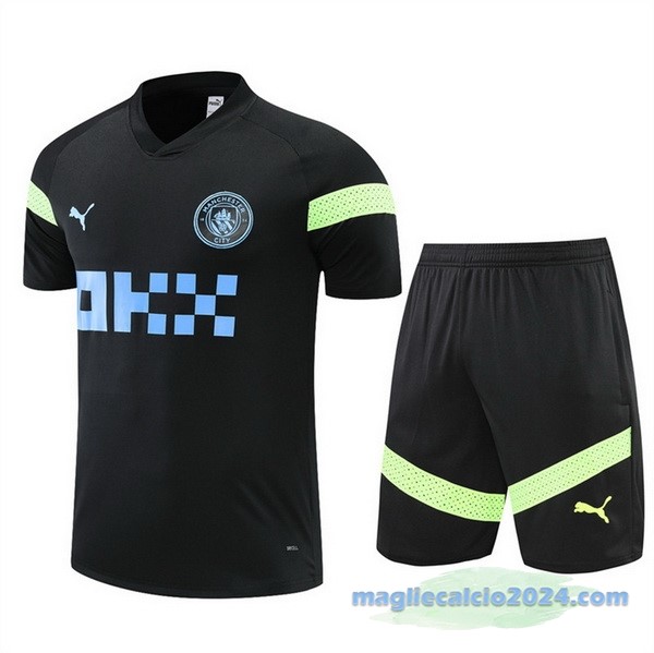 Formazione Set Completo Manchester City 2022 2023 Nero II Verde Poco Prezzo