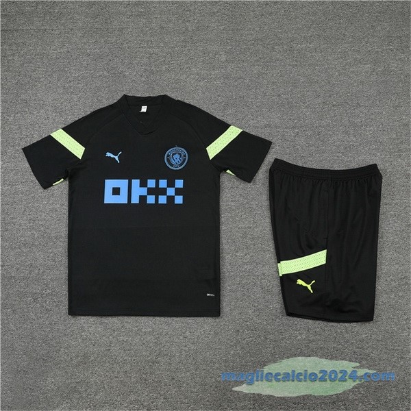Formazione Set Completo Manchester City 2022 2023 Nero II Verde Poco Prezzo