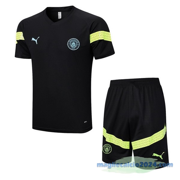 Formazione Set Completo Manchester City 2022 2023 Nero Verde Poco Prezzo