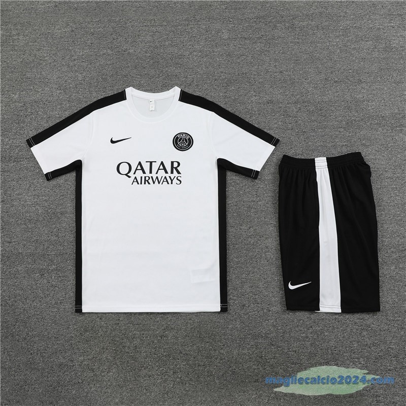 Formazione Set Completo Paris Saint Germain 2023 2024 Bianco Nero Poco Prezzo