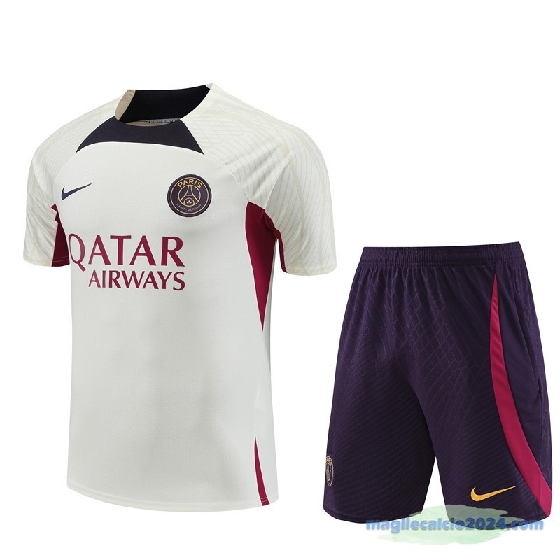 Formazione Set Completo Paris Saint Germain 2023 2024 Giallo Purpureo Poco Prezzo