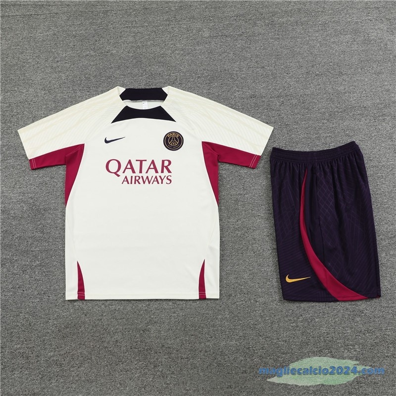 Formazione Set Completo Paris Saint Germain 2023 2024 Giallo Purpureo Poco Prezzo