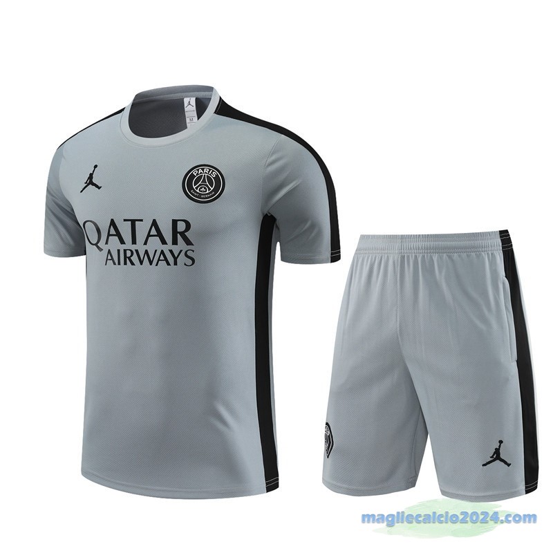 Formazione Set Completo Paris Saint Germain 2023 2024 Grigio I Nero Poco Prezzo