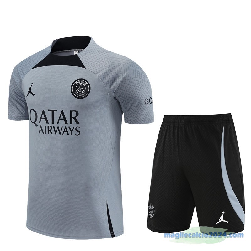 Formazione Set Completo Paris Saint Germain 2023 2024 Grigio Nero Poco Prezzo