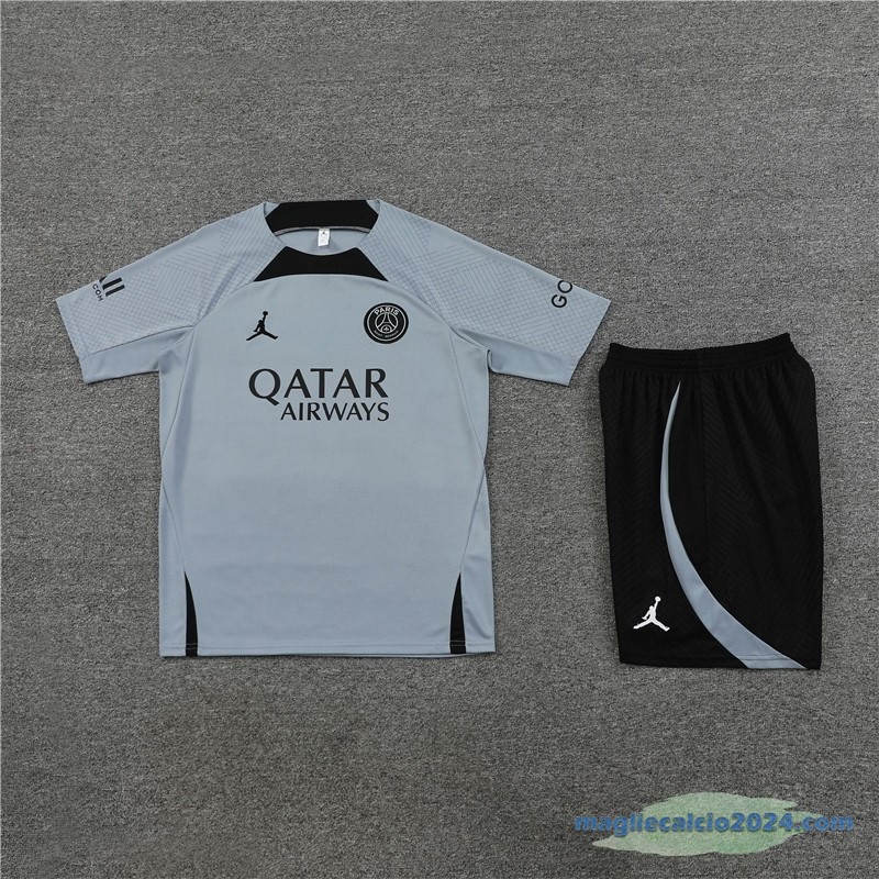 Formazione Set Completo Paris Saint Germain 2023 2024 Grigio Nero Poco Prezzo