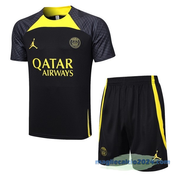 Formazione Set Completo Paris Saint Germain 2023 2024 Nero Giallo Poco Prezzo