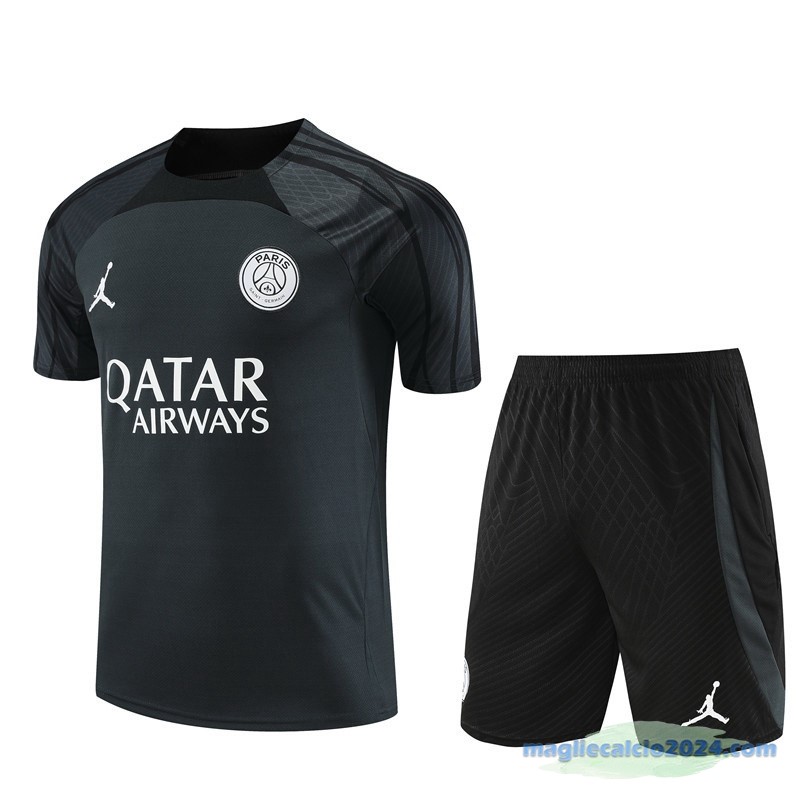 Formazione Set Completo Paris Saint Germain 2023 2024 Nero Grigio Poco Prezzo