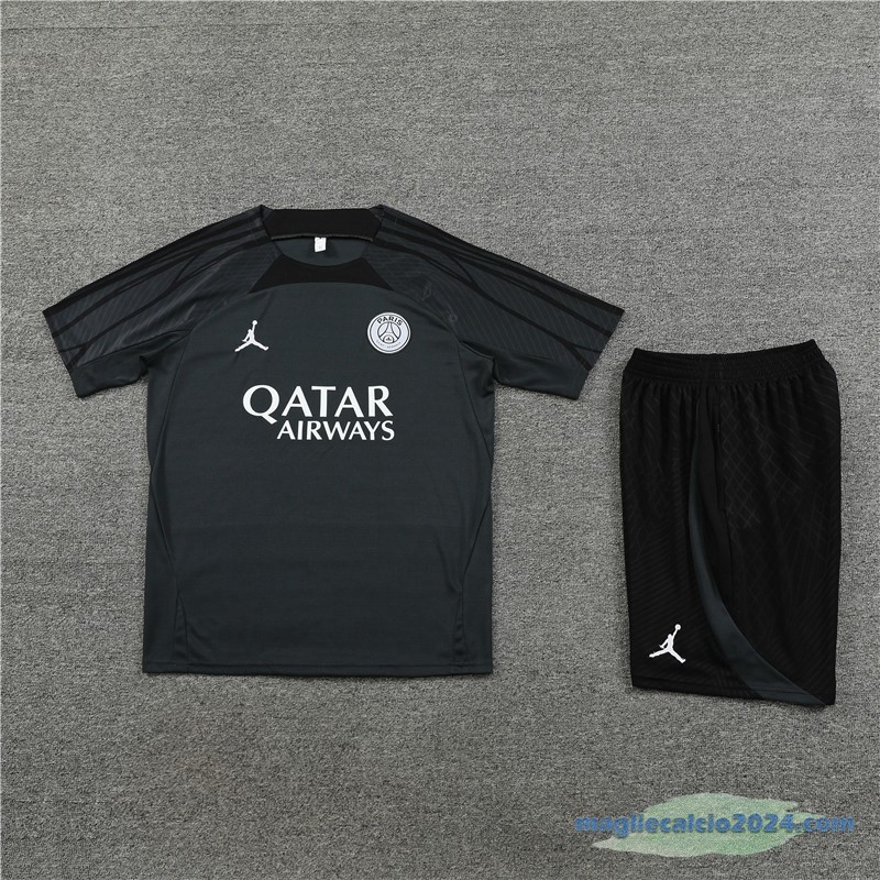 Formazione Set Completo Paris Saint Germain 2023 2024 Nero Grigio Poco Prezzo