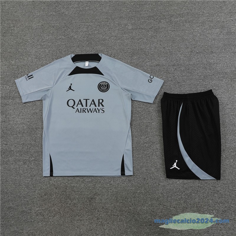Formazione Set Completo Paris Saint Germain Bambino 2023 2024 Grigio Nero Poco Prezzo