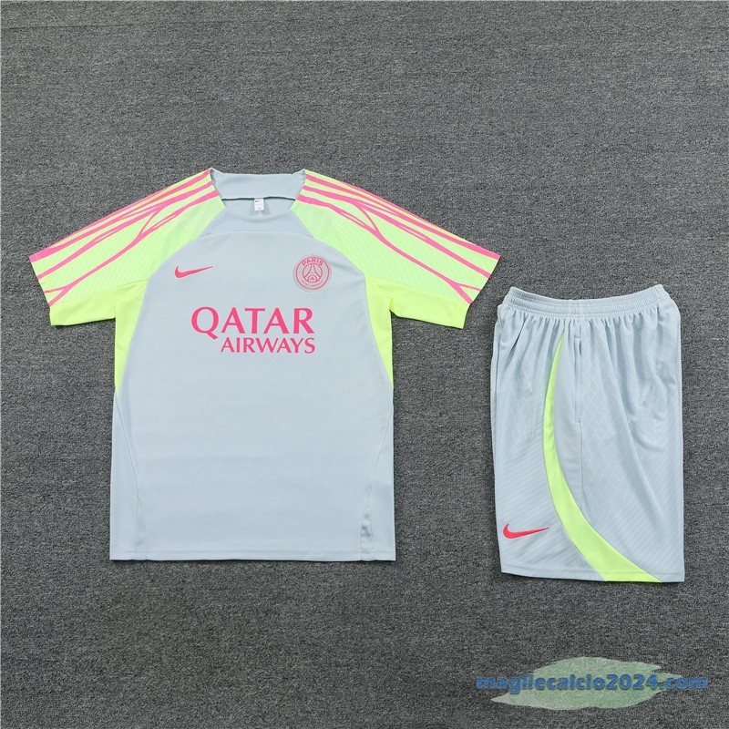 Formazione Set Completo Paris Saint Germain Bambino 2023 2024 Grigio Verde Poco Prezzo