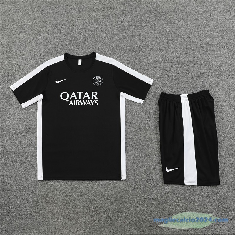 Formazione Set Completo Paris Saint Germain Bambino 2023 2024 Nero Bianco Poco Prezzo