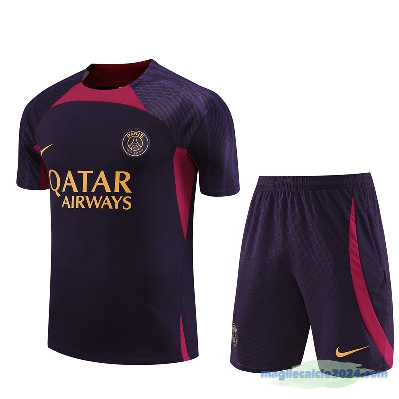 Formazione Set Completo Paris Saint Germain Bambino 2023 2024 Purpureo Navy Poco Prezzo