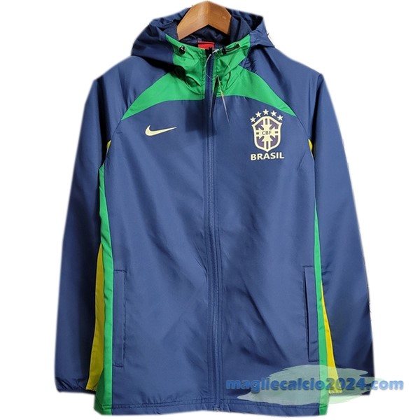 Giacca A vento Brasile 2023 Azul Navy Verde Poco Prezzo