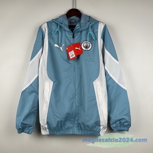 Giacca A vento Manchester City 2023 2024 Azul Bianco Poco Prezzo