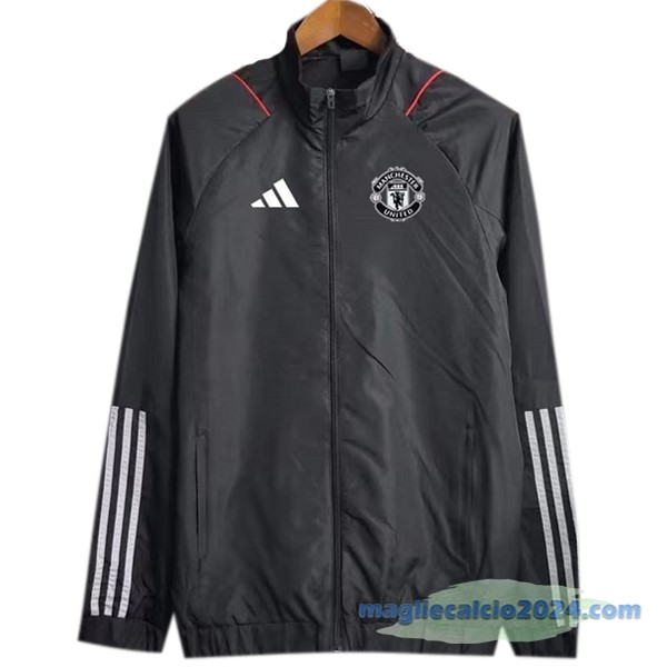 Giacca A vento Manchester United 2023 2024 Nero Bianco Poco Prezzo