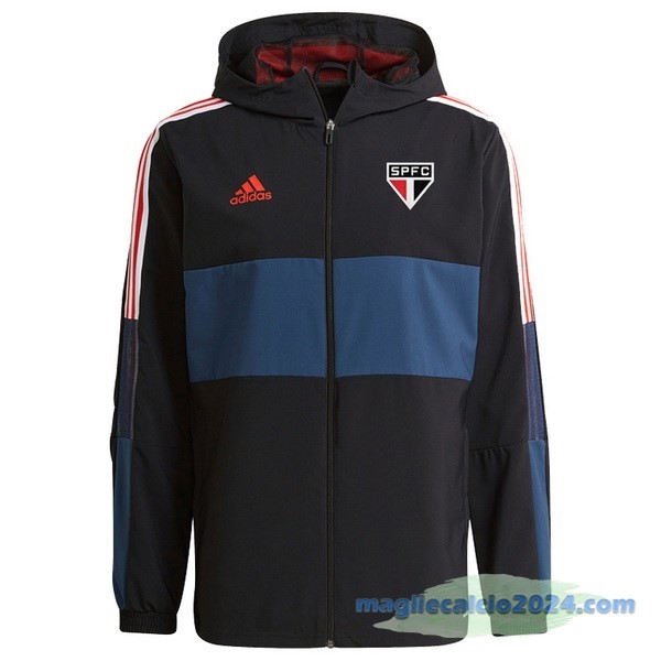 Giacca A vento São Paulo 2022 2023 Nero Azul Poco Prezzo