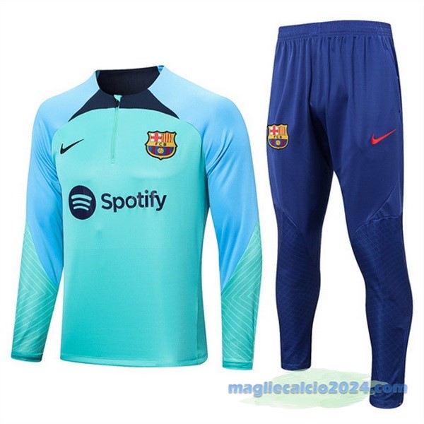 Giacca Bambino Barcelona 2022 2023 Verde Azul Poco Prezzo